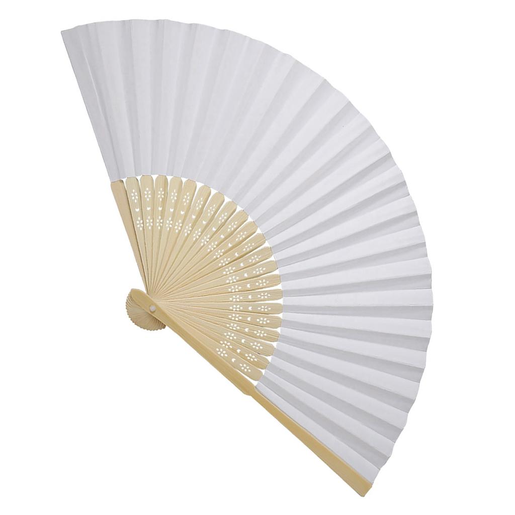 Various Colors Chinese Folding Bamboo Ribs Fan DIY Blank Paper Fan Wedding Shower Party Decor