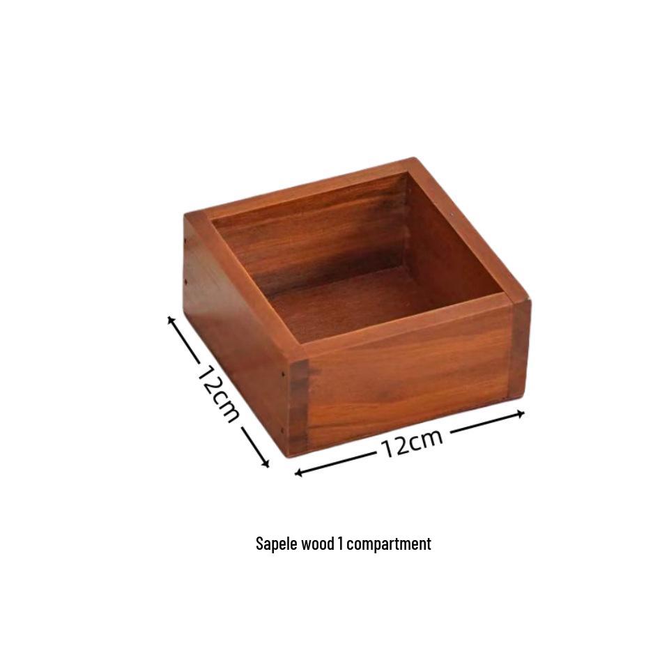 In Stock Sapele Wooden Nine-Compartment Dried Fruit and Hot Pot Platter - Multi-Compartment Tray
