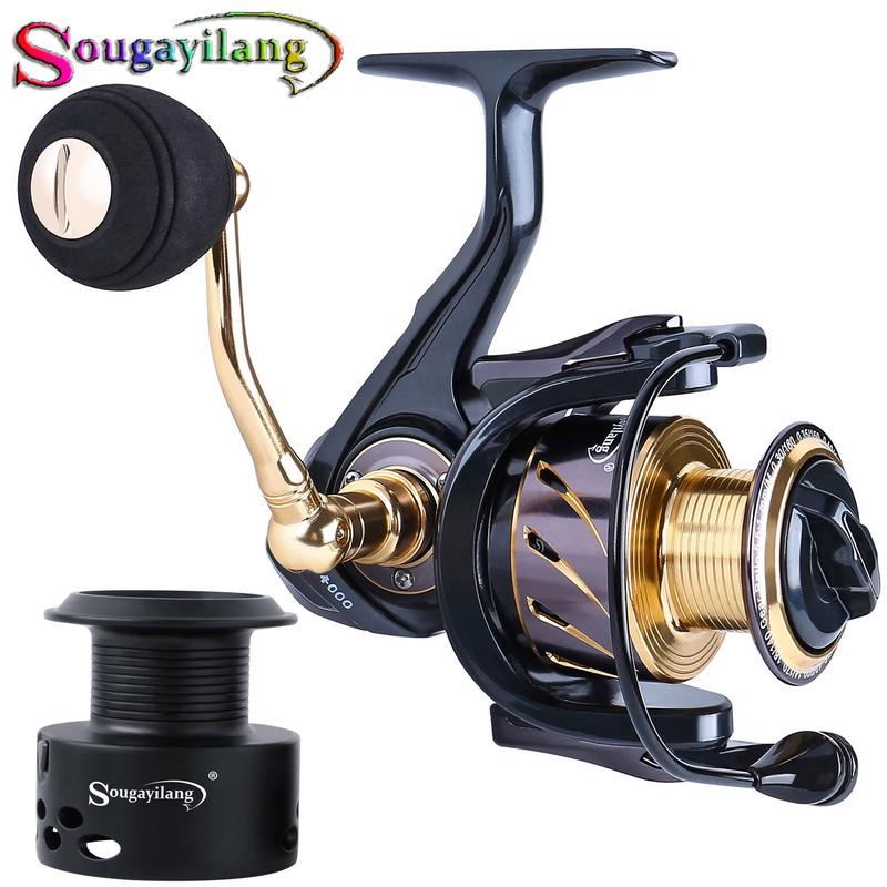 Moulinet De Pêche Sougayilang Baitrunner 13+1 Roulements - Bobine Aluminium, Frein Carbone, 10 Kg De Traînée