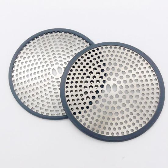 Stainless Steel Floor Drain Filter Hair Catcher with Silicone Ring Rust-Resistant Bathroom Sink Strainer Shower