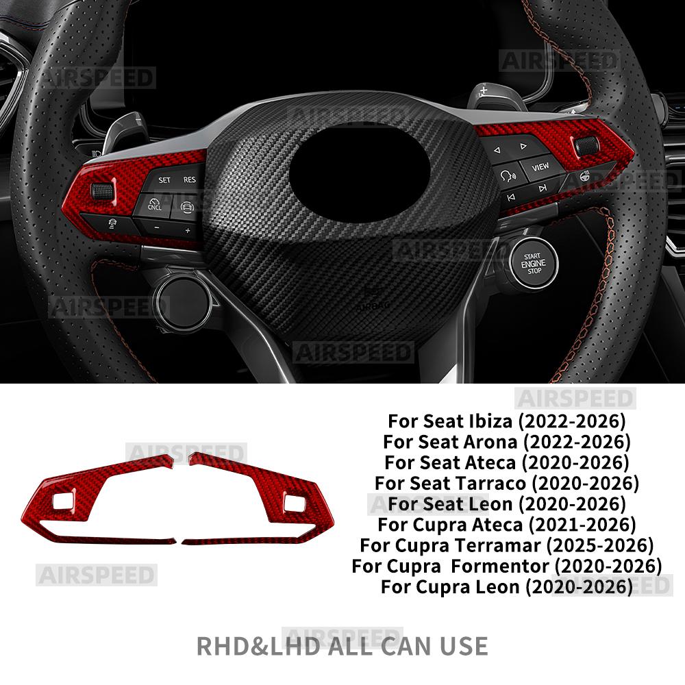 Dry Carbon Fiber Trim For Seat Cupra Formentor/Cupra Leon 2020-2026,Cupra Ateca 21-26,Cupra Terramar 25-26 Car Steering Wheel