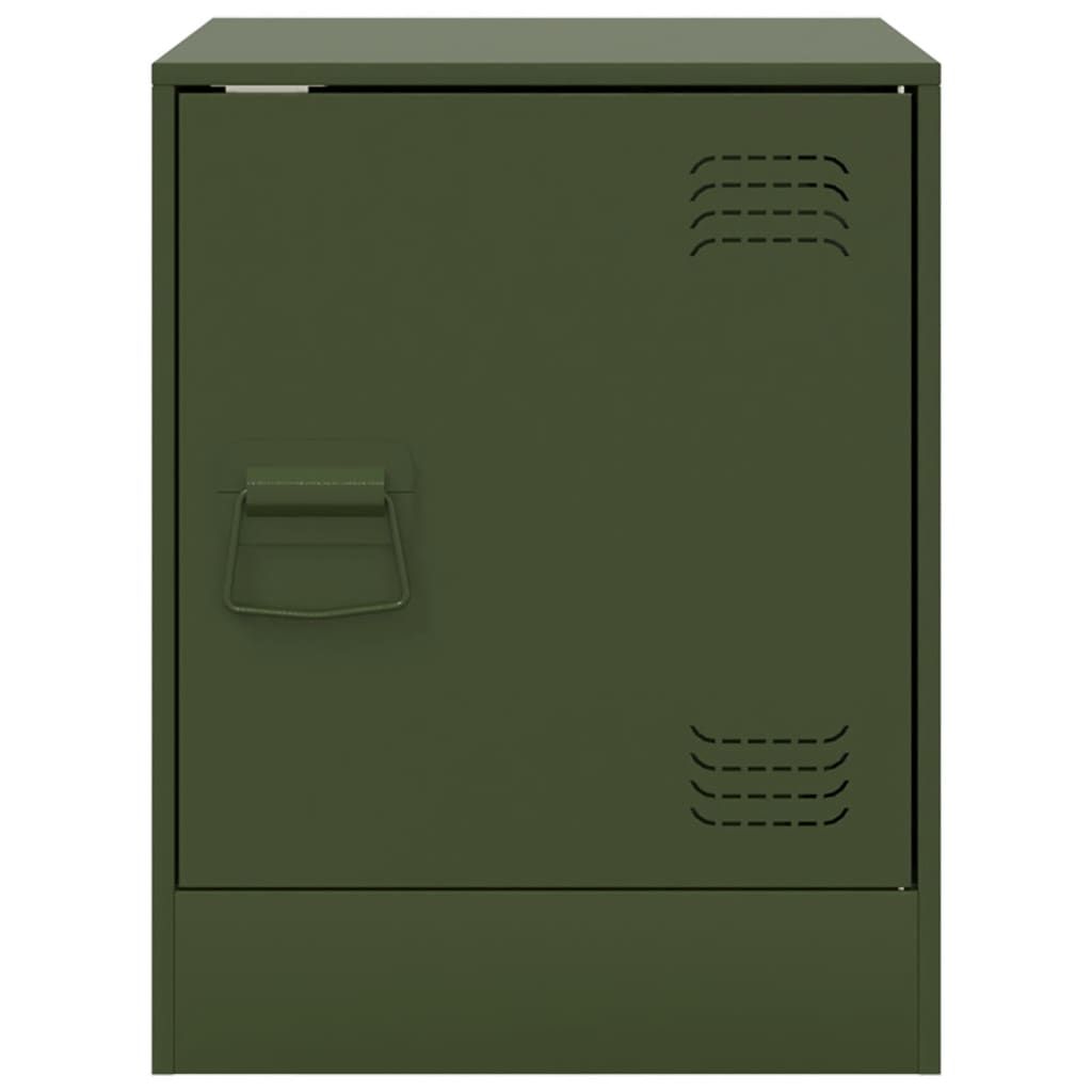 Nightstand Olive Green 34.5 x 39 x 44 cm Steel