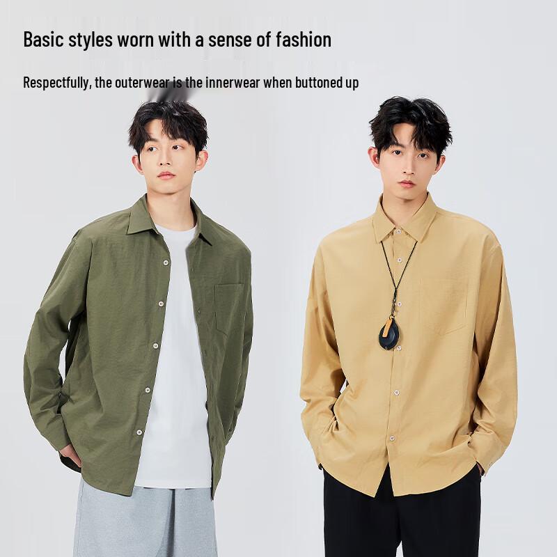 MINISO Men's Casual Loose-Fit Long-Sleeve Shirt