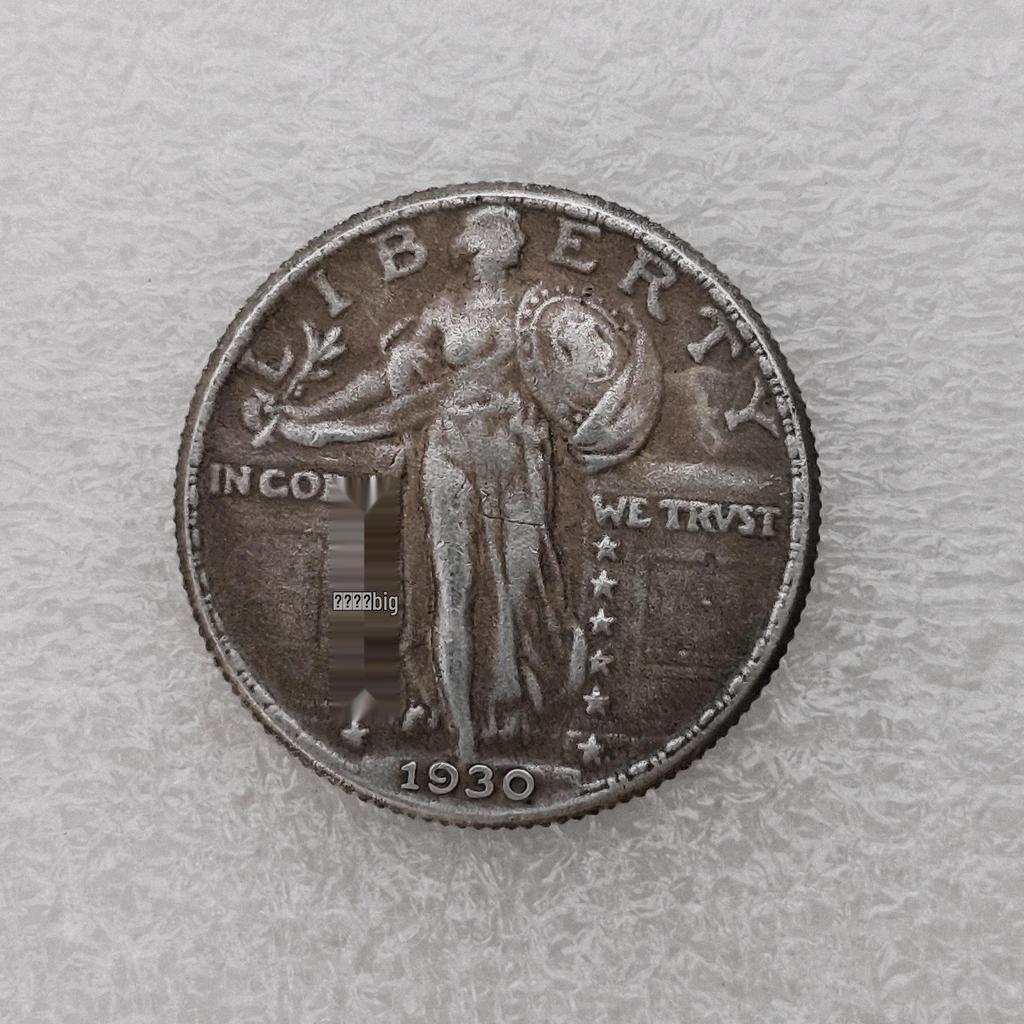 Antique American Liberty 25 Cents Coin, 1916-1930, Optional Brass or Silver Plated