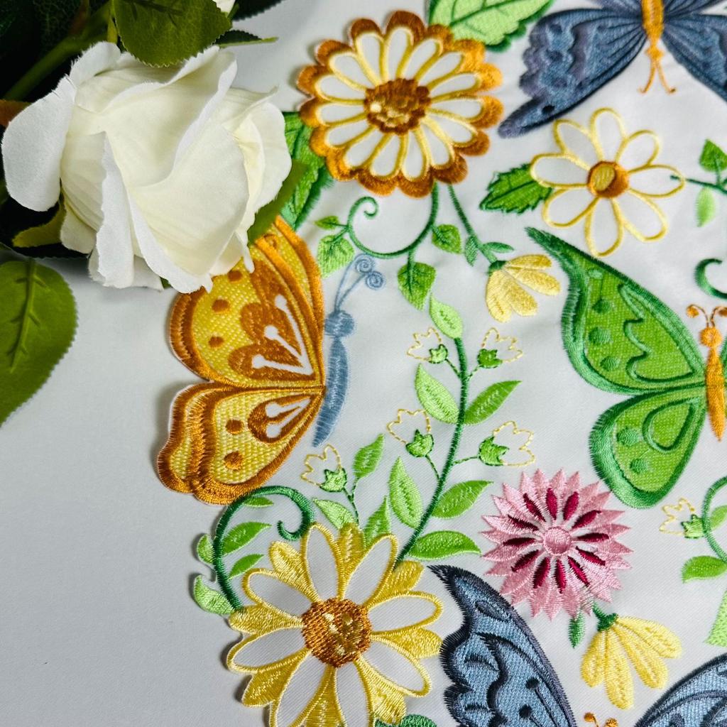 New Embroidery Table Mat Small Fresh Polyester Fabric Embroidery