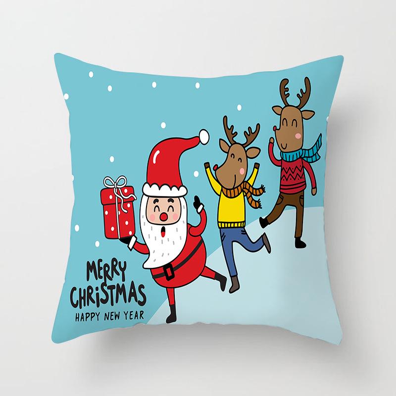 Christmas Cartoon Animal Car Sofa Pillow Cushion Cover Digital Printed Pillow Cover