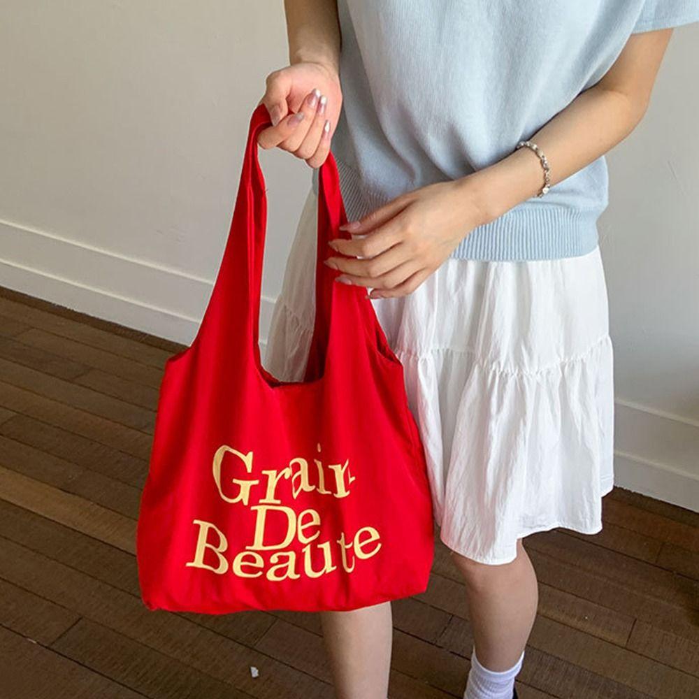 Korean Nylon Tote Bags Casual Commute Bag Ins Letter Shoulder Bag  Daily
