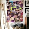 Naruto Characters Wall Tapestry Aesthetic Wall Hanging Printed Fabric Blanket Decorative Tapestries For Bedroom Living Room Home Decor