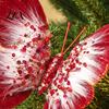 Lightweight Plastic Butterfly Ornaments Velvet Christmas Ornaments, Artificial Glitter Sequins Xmas Tree Three Dimensional Decoration for Holiday New