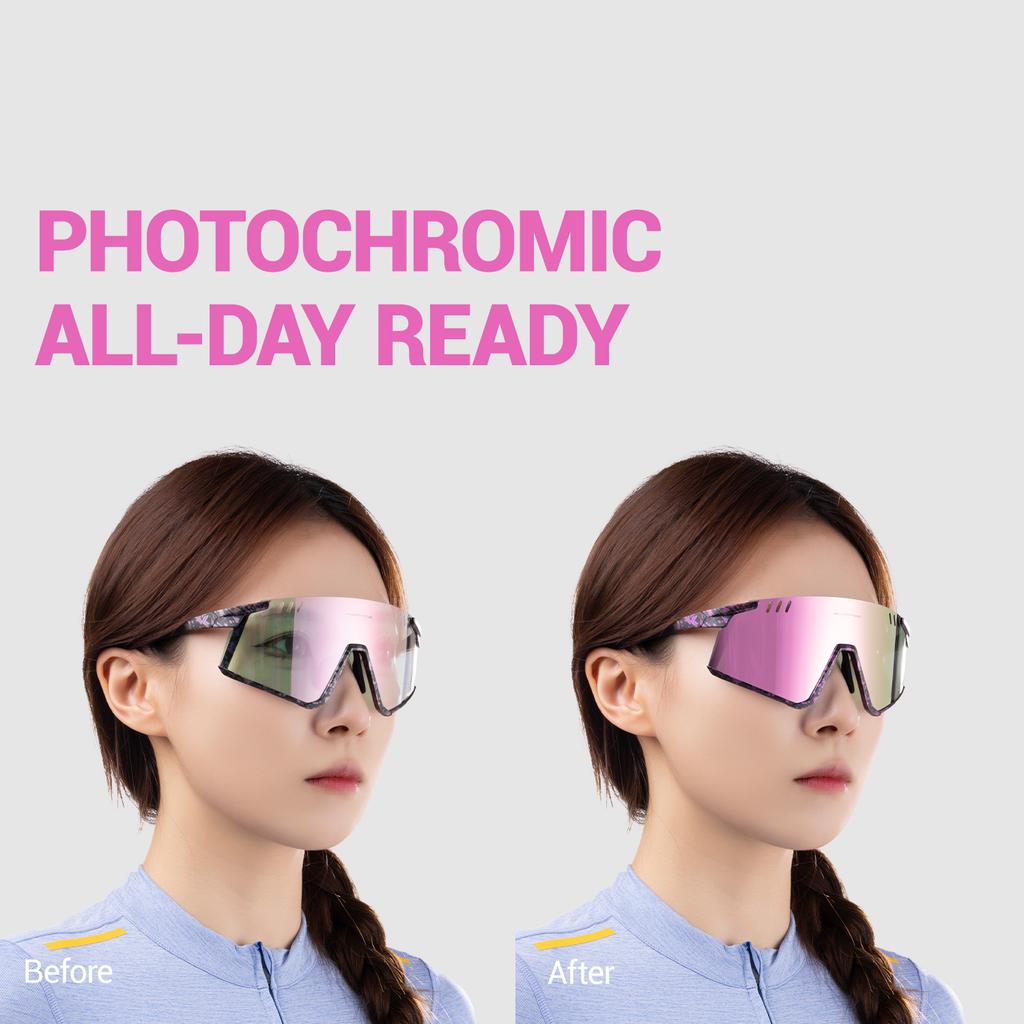 Lunettes de cyclisme Kapvoe Photochromiques UV400 VTT Claires Vélo de montagne Lunettes de soleil de transition pour hommes Femmes Lunettes de sport