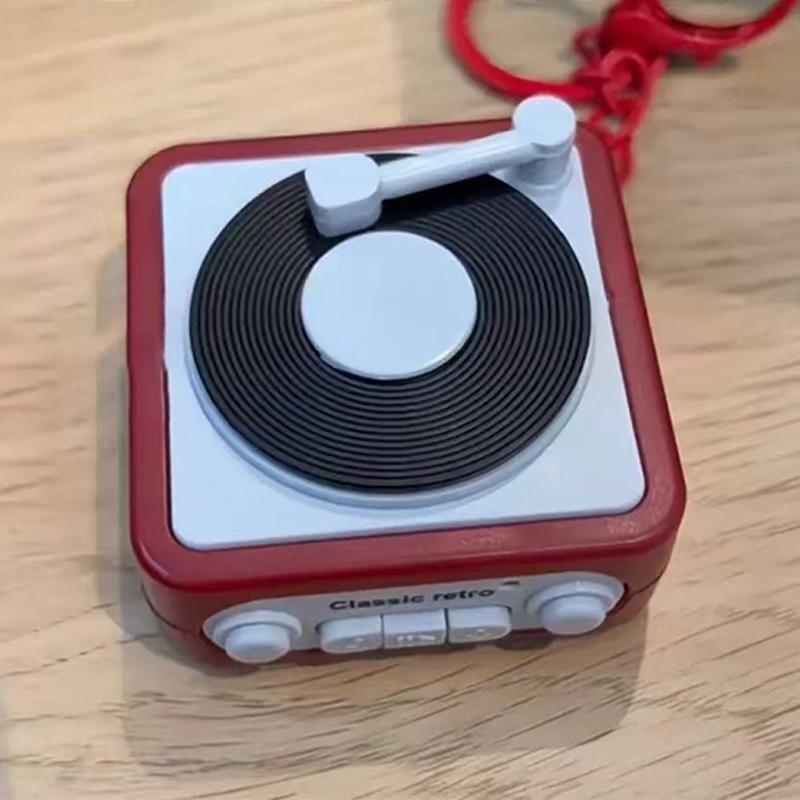 Creative Cute Classic Retro Phonograph Music Box Keychain Children Mini Recordable Jukebox Pendant Couple Confession Toys Gift