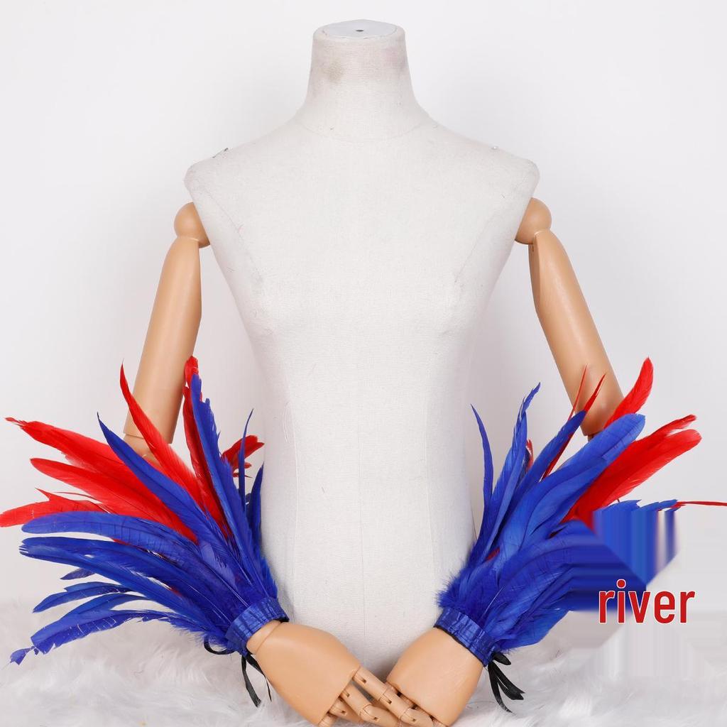 Large Feather Bracelet Cuffs for Halloween & Christmas Costumes
