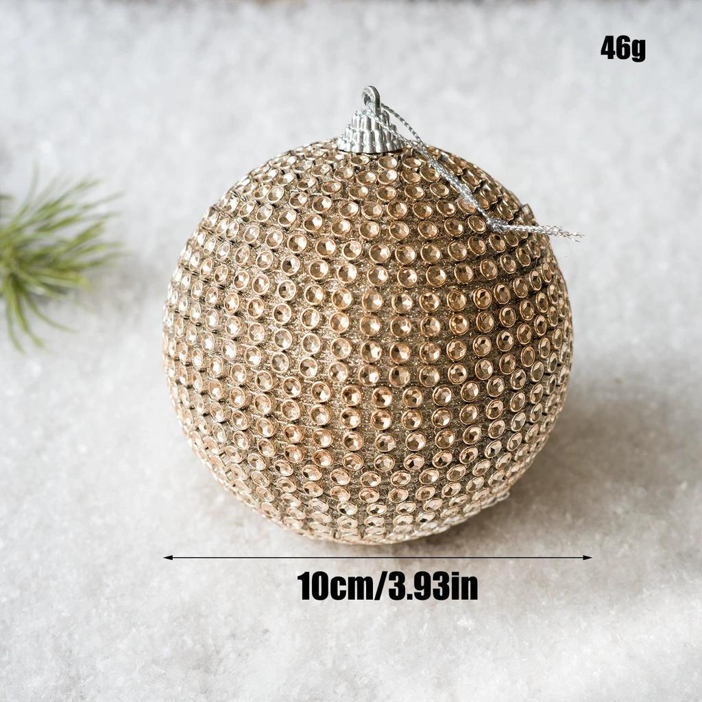 2025 Champagne Foam Christmas Tree Ornaments - 10cm and 8cm Balls, New Ins Style
