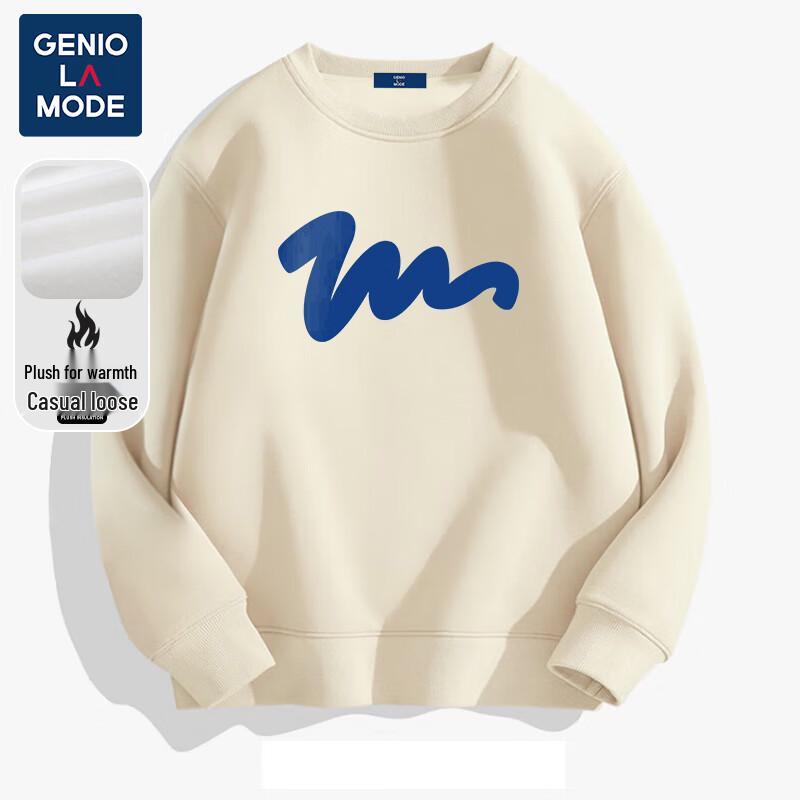 GENIOLAMODE Men's American Style Loose Fit Round Neck Sweatshirt