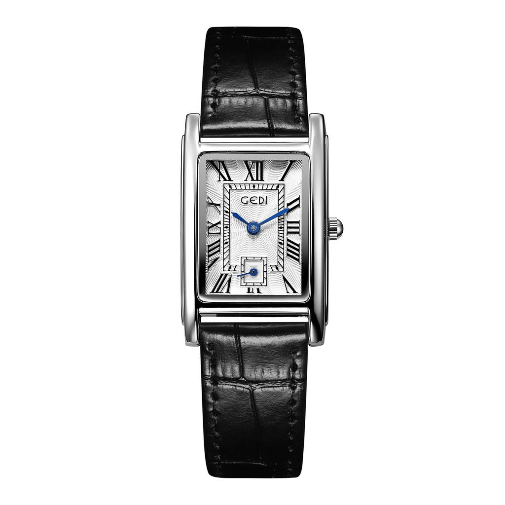 Creative Two And A Half Hand Watch Retro Style Versatile Quartz Women'S Watch Small Square Plate Belt Women'S Watch