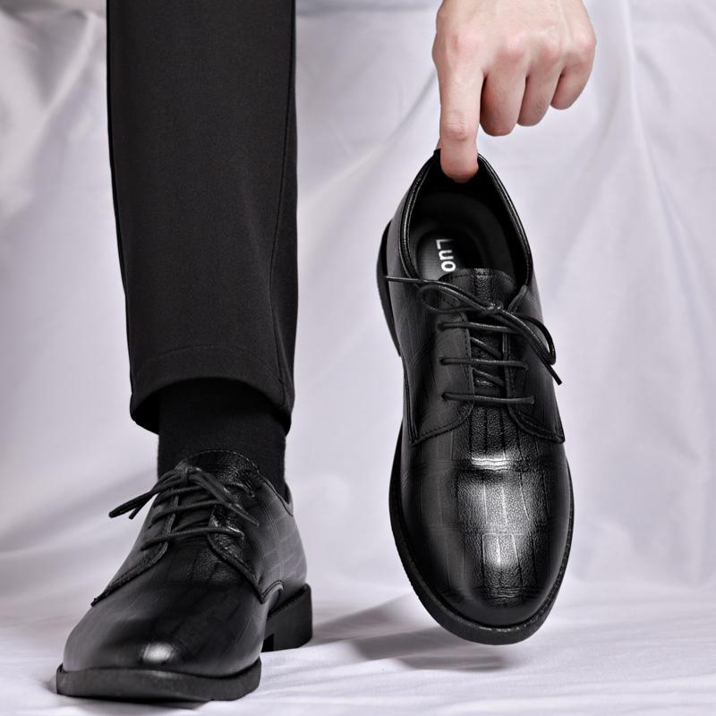Suit Leather Shoes Autumn British Style Business Dress Soft Sole Black Best Man Wedding Groom Shoes