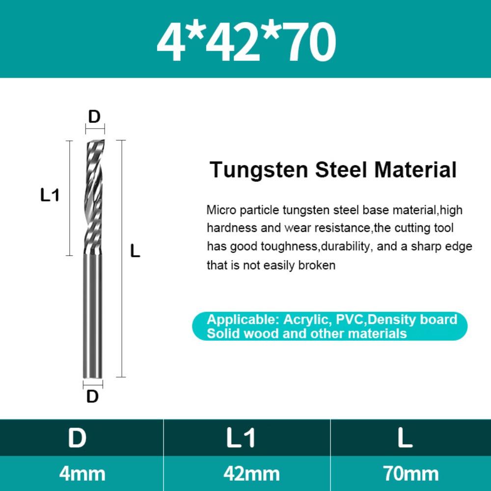Neuer Einzahn-Fräser Hartmetall 3,175/4/6mm Schaft Schaftfräser Spiral-Schaftfräser