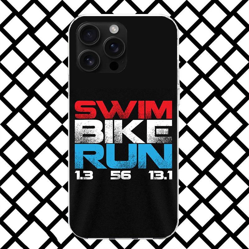 Triathlon Swim Bike Run Phone Case for iPhone 17 Air 16 16E 15 14 Plus 13 Mini 12 11 Pro Max 7 8 + SE 2020 Soft Cover Fundas 17