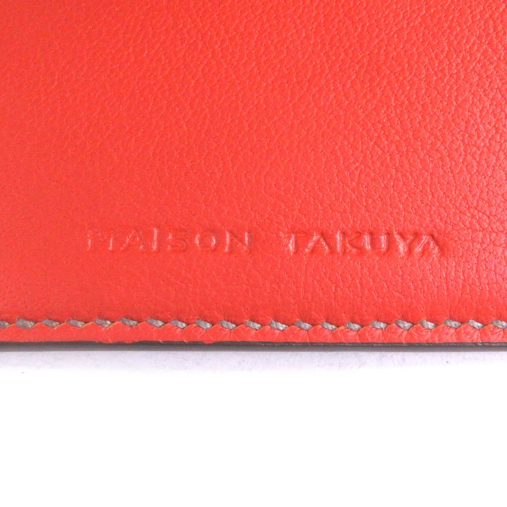Excellent MAISON TAKUYA Bifold Wallet Compact wallet Charcoal Orange Used