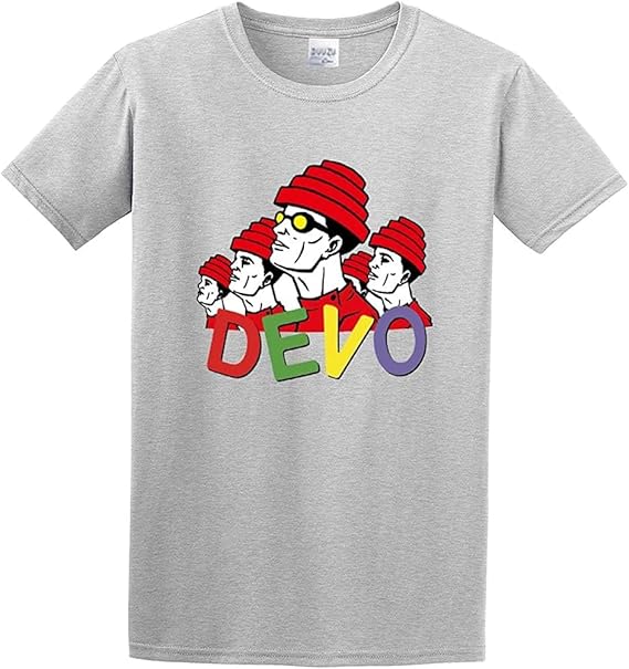 Devo Band O Neck Casual Men T Shirt S серый