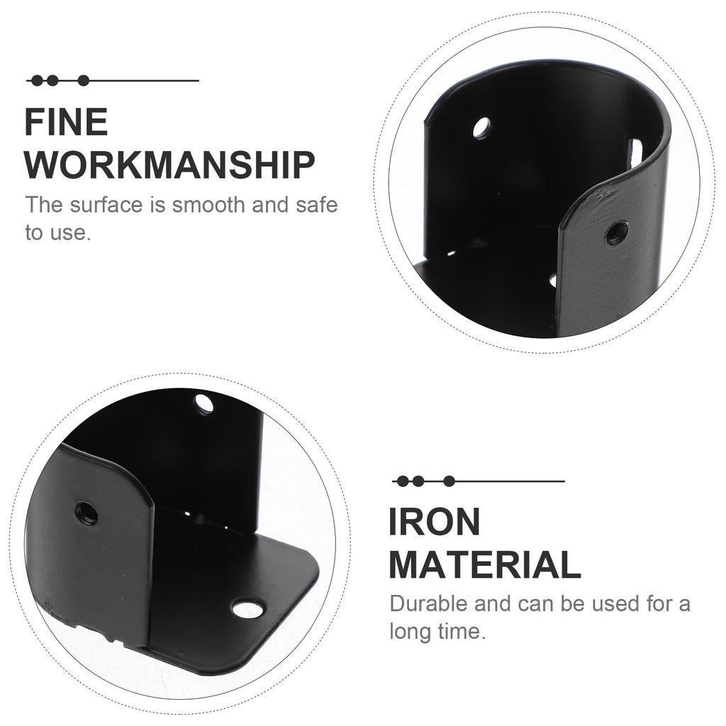 4Pcs Closet Rod Socket Iron Bathroom Flange Rod Holder for Wardrobe Laundry Room Easy Installation Smooth Surface Classic Solid