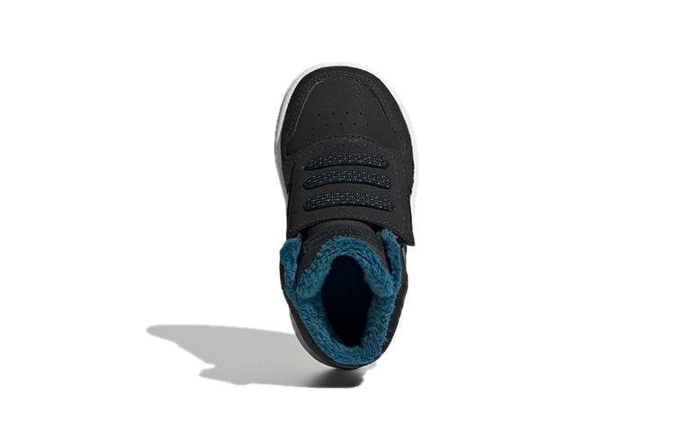 Adidas Neo Hoops 2.0 Abrasion Resistant Mid top Toddler Shoes Black Blue Infant And Toddler EE6710