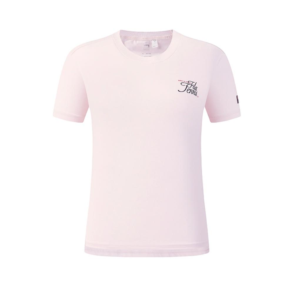 Fila Tennis Fashion Minimalist Classic Retro Sports Casual Comfortable Versatile Short Sleeve T-Shirt Women Tops Lotus-Pink A11W613102FPK