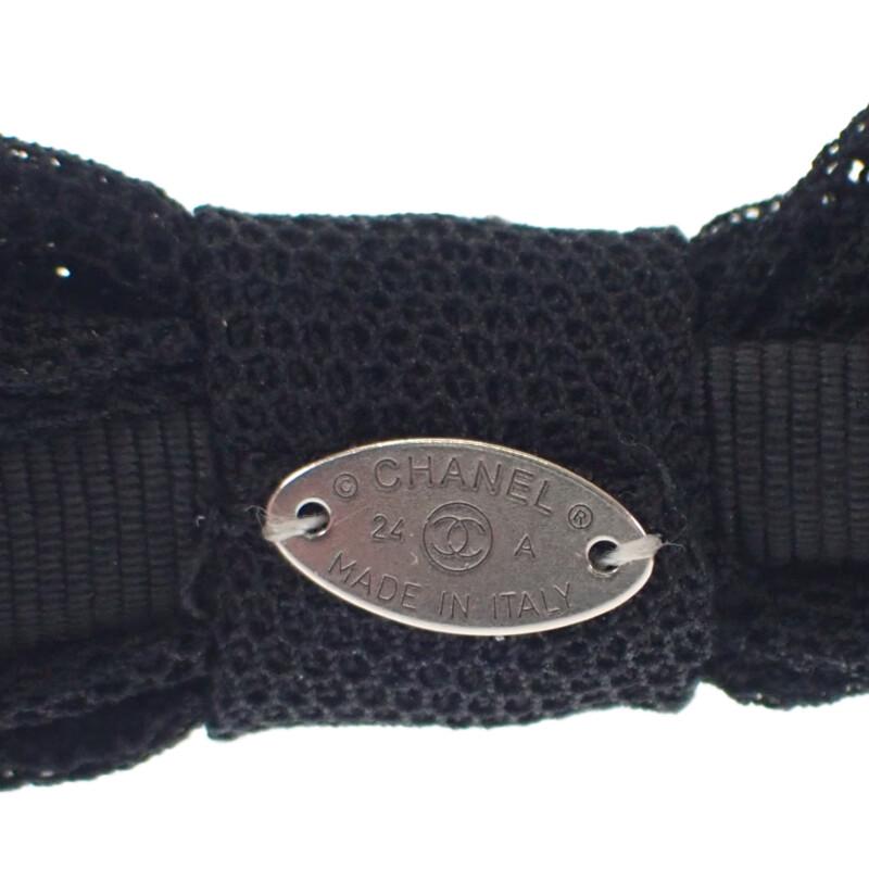 Chanel Hair Accessory black/Silver straw/Rhinestone Women