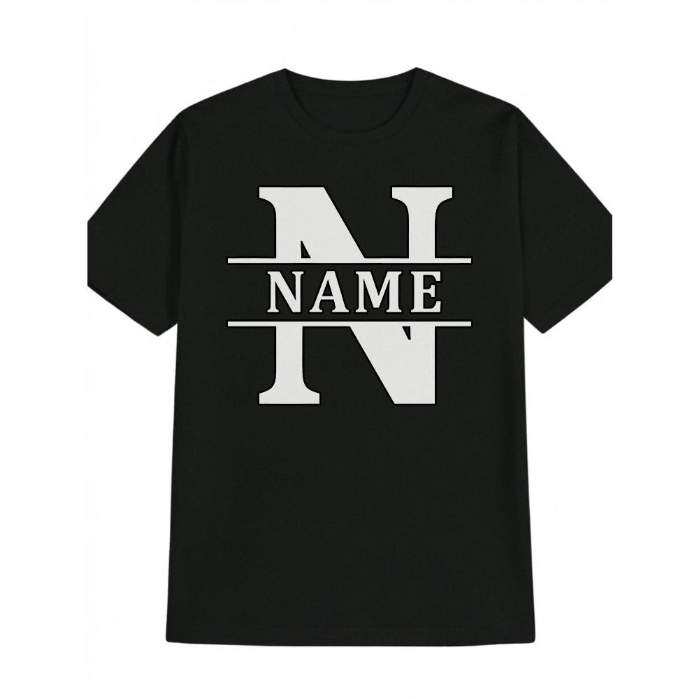 

Men s casual versatile crew neck T-shirt text letter print pattern men s top men s gift S