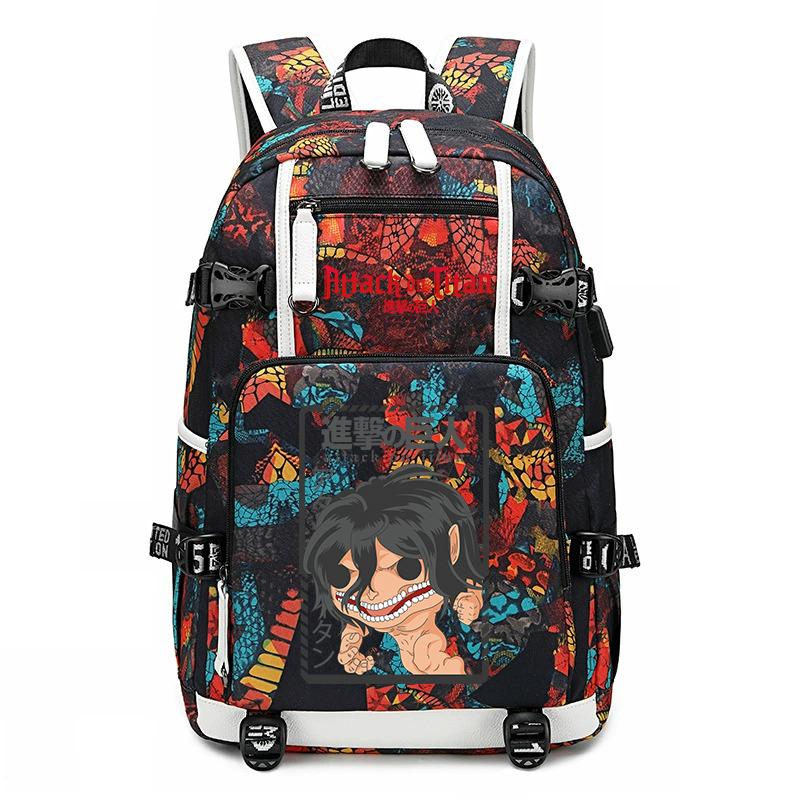 Attack On Titan Print School Backpack Large Capacity Casual Daypack for Boys Girls