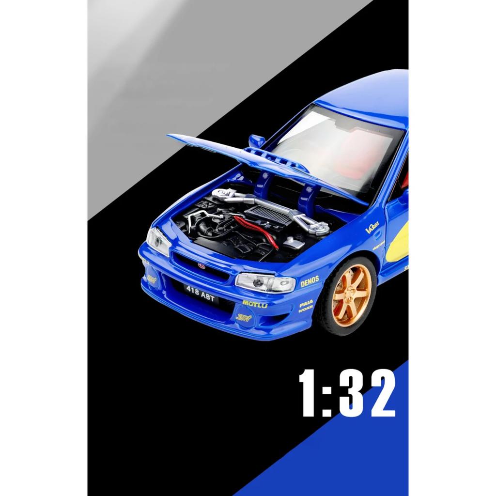 1/32 Subaru Impreza WRX STI Supercar Diecast Model Alloy Metal Car Classic Love Collection Hobby Birthday Gifts with Friend
