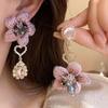 Elegant Flower Rhinestone Earrings Crystal Vintage Earrings Sweet Flower Drop Earrings  Party