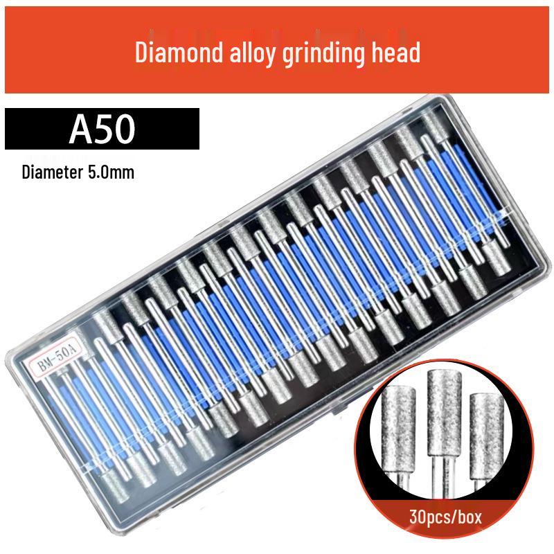 3mm Diamant-Karborund-Schleifkopf für Elektro-/Druckluftschleifer - Kugelförmige Nadel zum Gravieren & Aufbohren