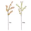 Artificial Cherry Flower Branch 4 Pronged Romantic False Flower Branch Decoration for Home Living Room Bedroom White