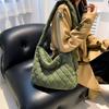Fashion Rhombus Messenger Bag Simple Solid Color Autumn and Winter Cotton Clothes Shoulder Bag Trendy Casual Student Tote Women's Bag
