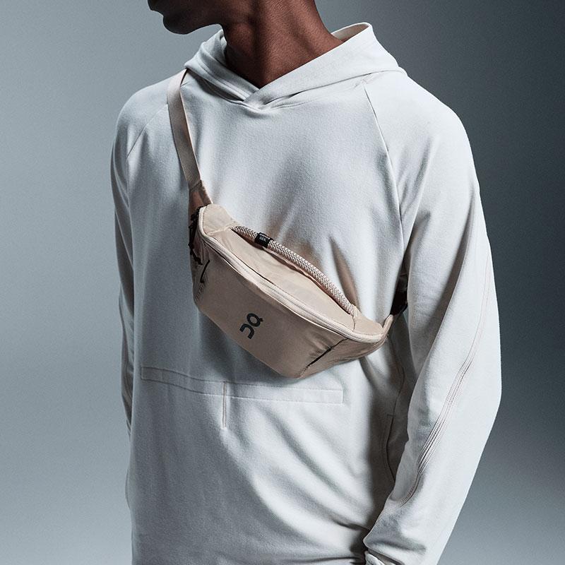 New On Nylon Sling Bag, Fanny Pack Unisex Beige 2UE30310554
