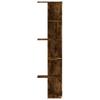 Wall Mounted Corner Shelf Smoked Oak 36.5 x 36.5 x 140 cm Particleboard