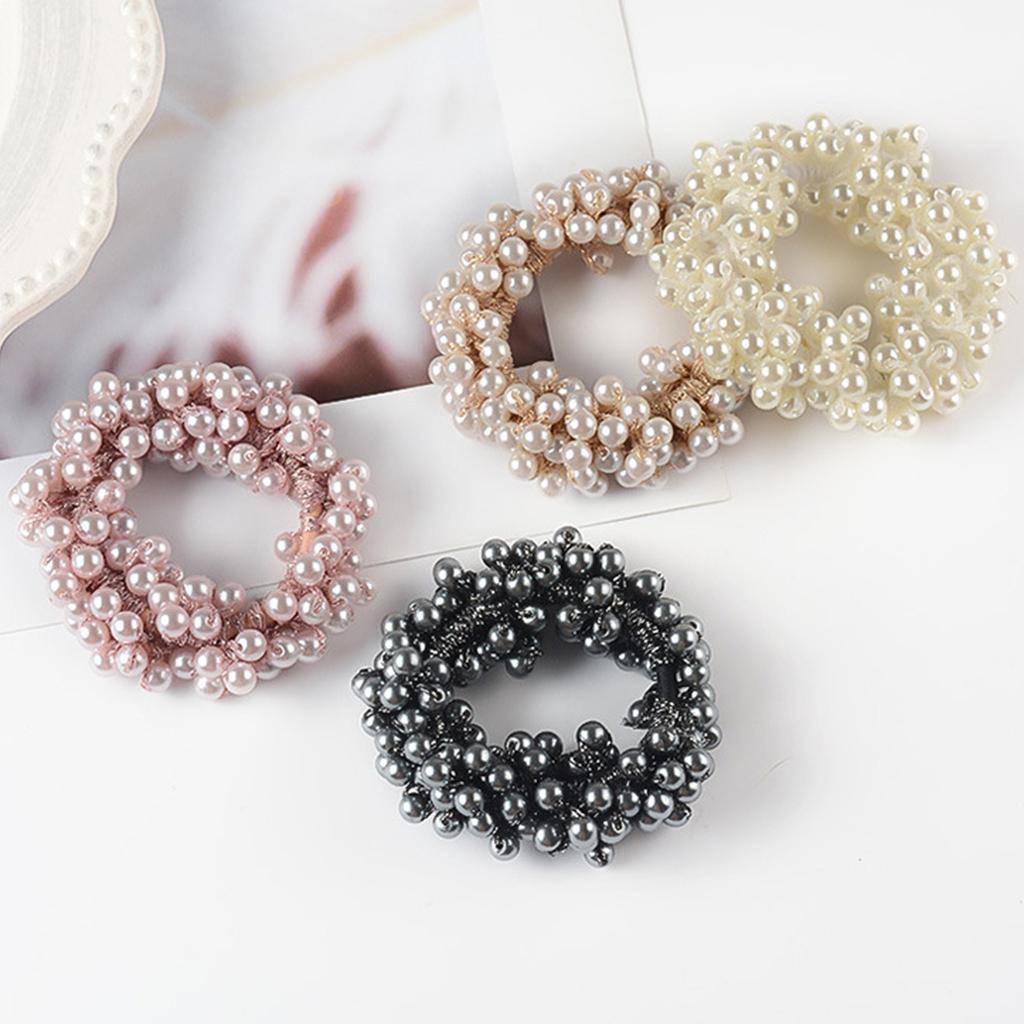 Satın alın Elastic Hair Ties Pearl Hair Rope Sweet Beaded Hair Ropes