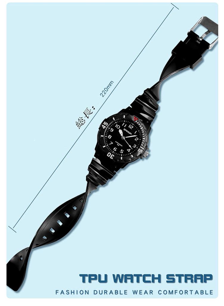 waterproof analog watch with urethane popular with students and simple and perfect as a gift Women's strap, girls, unisex,