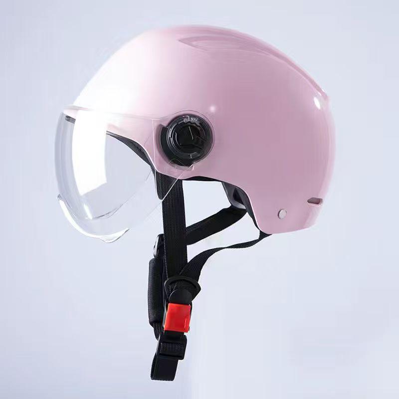 

3C Certified Electric Vehicle Helmet, Summer and All-Season, Unisex Half Helmet Long Clear Sun-proof Visor 901