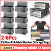Faltbare Aufbewahrungstaschen für Decken mit stabilen Reißverschlüssen Pullover Quilt Organizer Schrankorganizer Dickes Gewebe für Schlafzimmer Schrank Studentenwohnheim