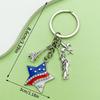 Independence Day Flag Heart & Star Earrings Keychain Pendant