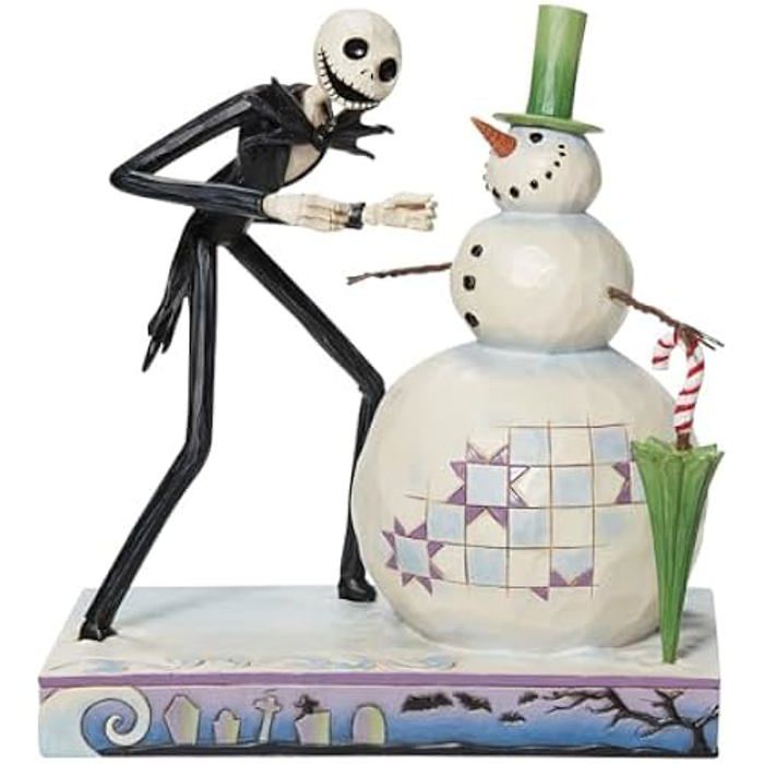 Figurine - enesco - disney traditions - jack découvre le bonhomme de neige - résine de pierre - peinte à la main