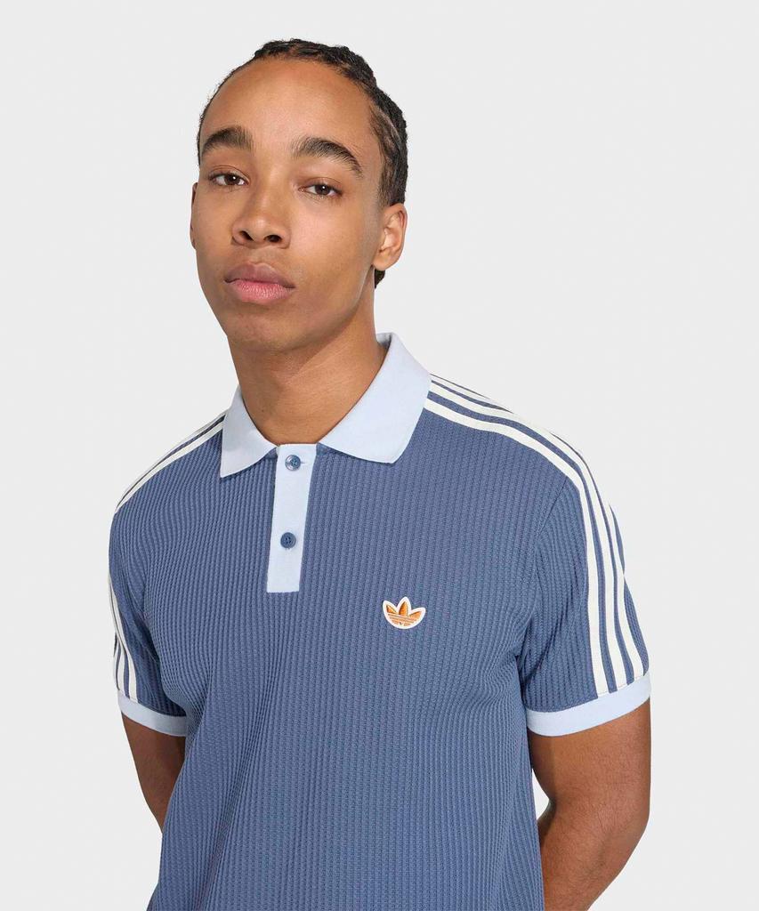 Adidas Waffle Knit Polo Shirt - Blue / Kx1230