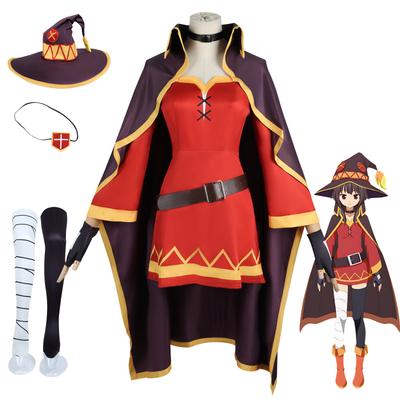 Anime Figurky Megumin Cosplay Kostým Karnevalová Uniforma Šaty Klobouk Rukavice Doplňky Halloweenský Kostým Párty Pro Dívky Ženy