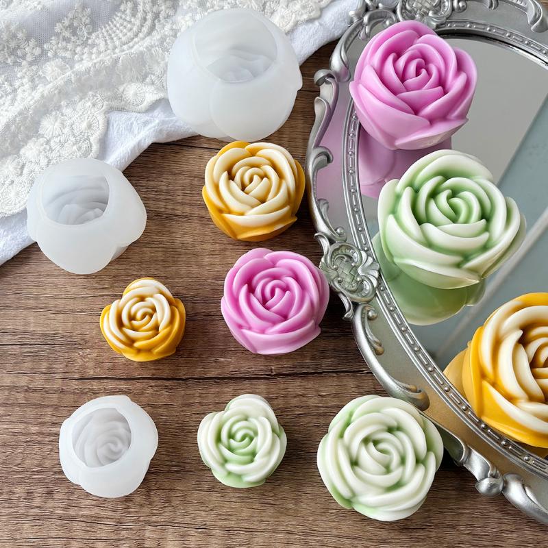 Multi Size 3D Flower Shape Silicone Rose Mold Candle Mould Handmade Soap Mold Wedding Cake Decor Jelly Valentine'S Day Gift Diy