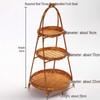 Multi-Layer Bamboo Handwoven Basket with Handle for Tea, Pastry, Fruit & Cake