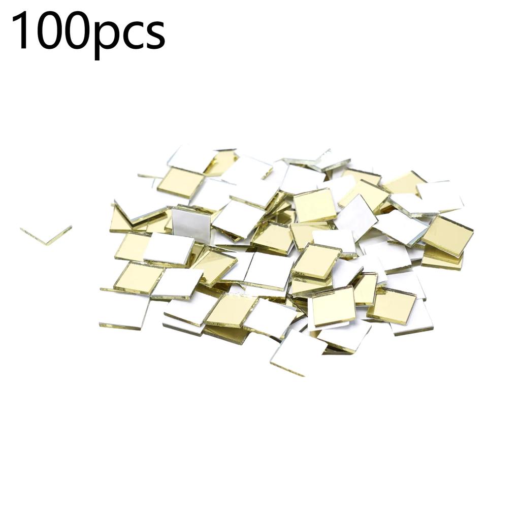 100 PZ Pezzi Mosaico di Specchio di Vetro Piccole Piastrelle Quadrate Adesivi da Parete a Specchio Sfuso Forniture Artigianali Fai da Te Decorazioni Opera d'Arte Materiale Fatto a Mano