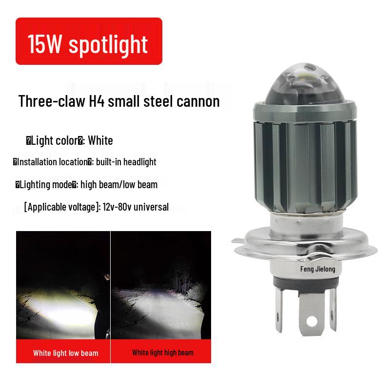 Super Bright LED Motorcycle Headlight for Electric Tricycle - Double Claw, High/Low Beam, Spotlight