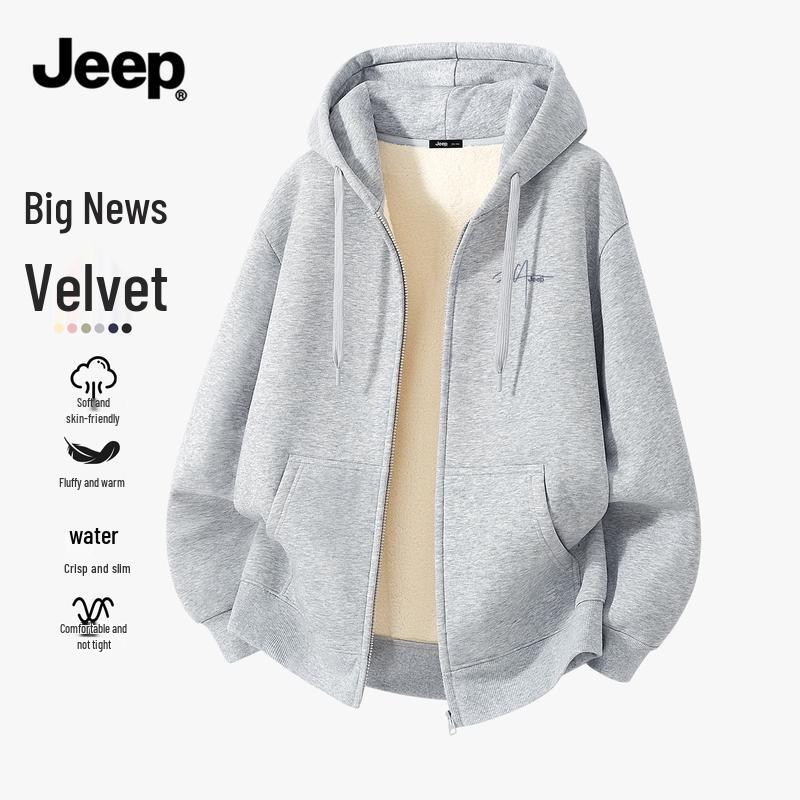 Мужской тяжелый кардиган с капюшоном на флисовой подкладке JEEP M